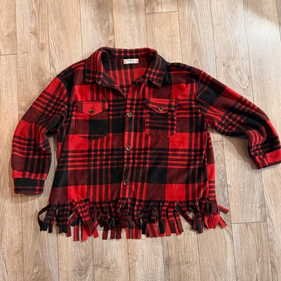 Girls Fringe Fleece - Picture 1 of 5